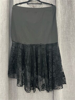 Source Unknown Black Lace High-Low Skirt